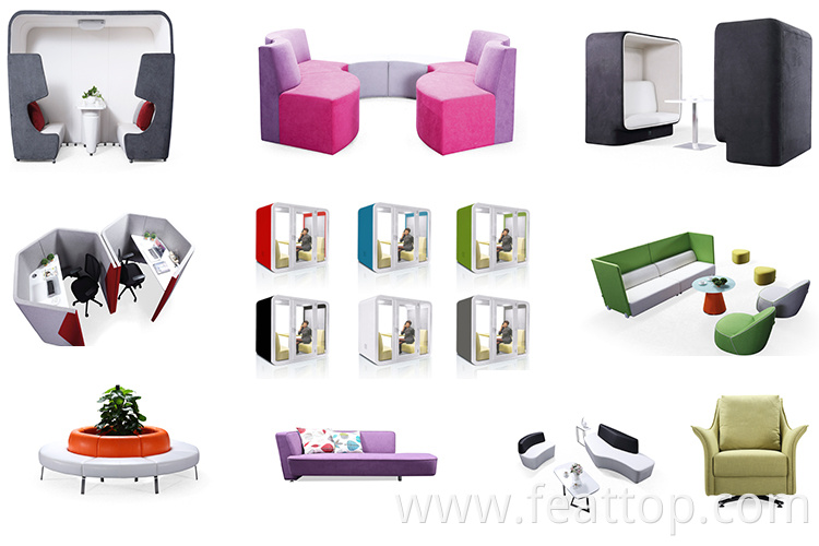 New Design Restaurant Fabric Sound Proof Private Booth Seating Sofa